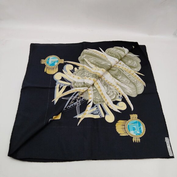 Authentic Hermes scarf Carre 90 Mexique Black 100% Silk mn420-121325 - Picture 5 of 10